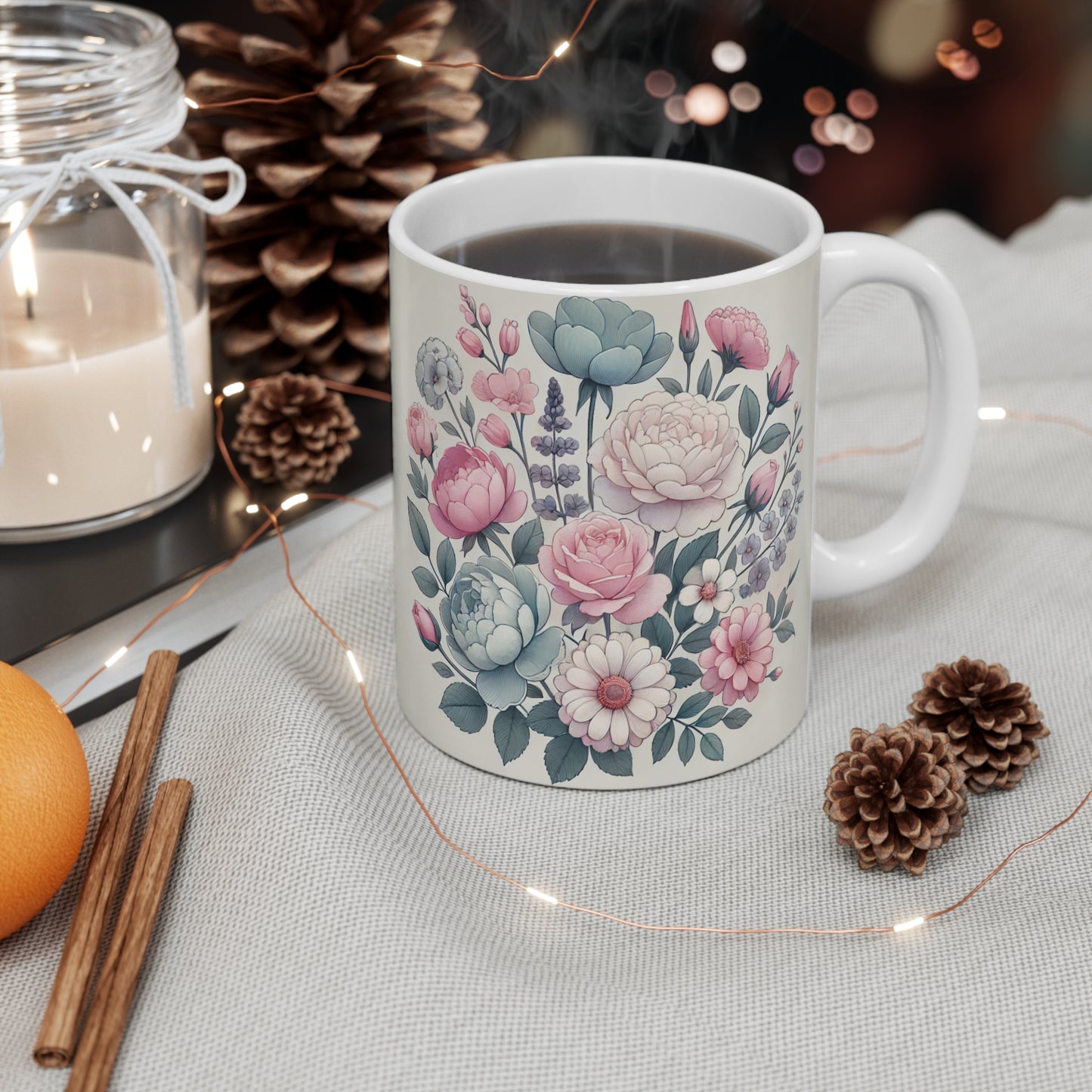 Elegant Floral Ceramic Mug - Perfect for Coffee, Tea & Gifting