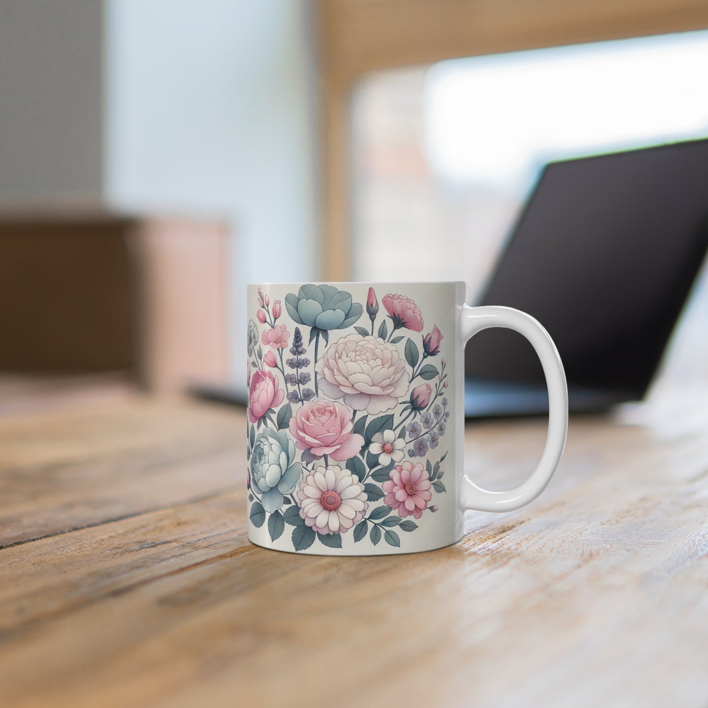 Elegant Floral Ceramic Mug - Perfect for Coffee, Tea & Gifting