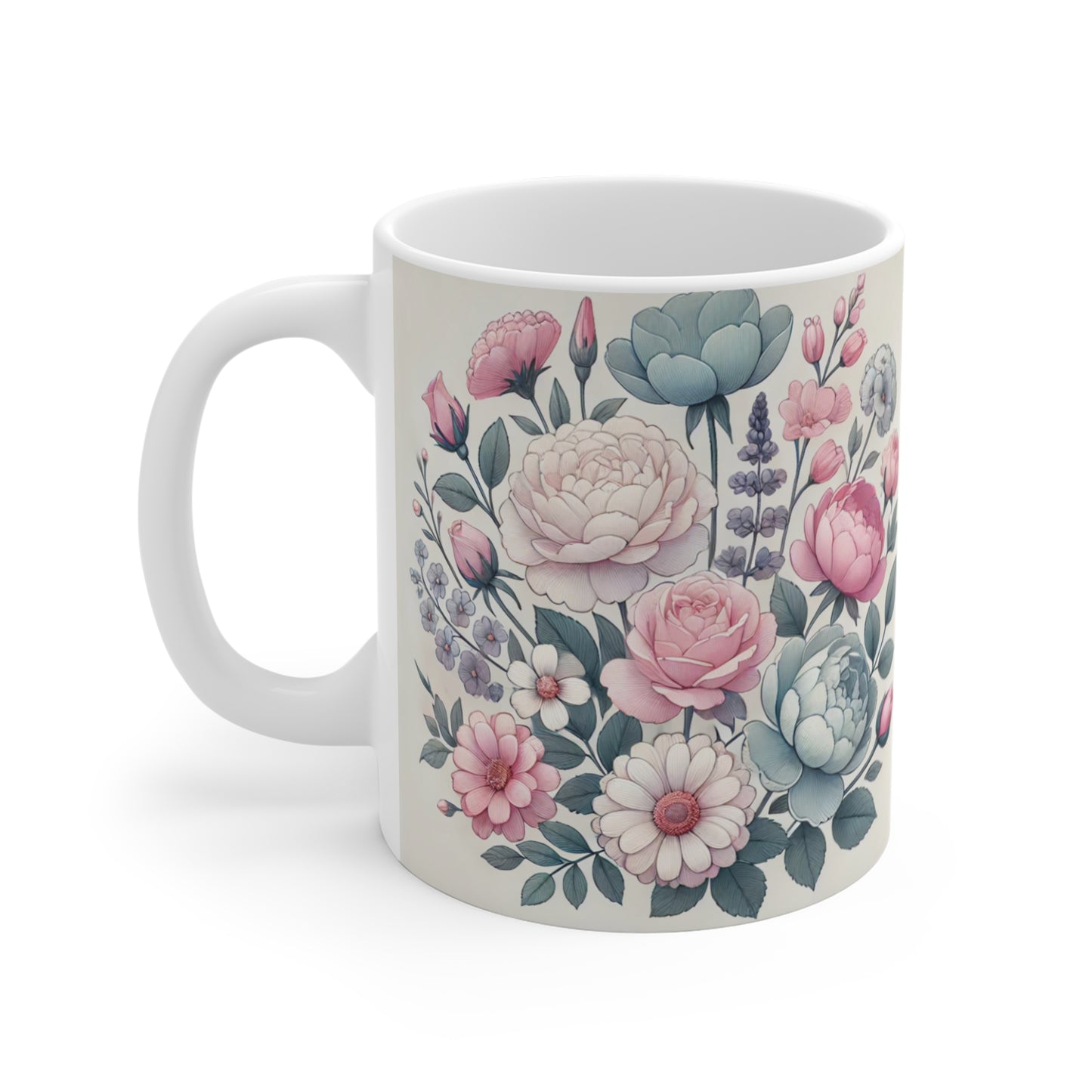 Elegant Floral Ceramic Mug - Perfect for Coffee, Tea & Gifting