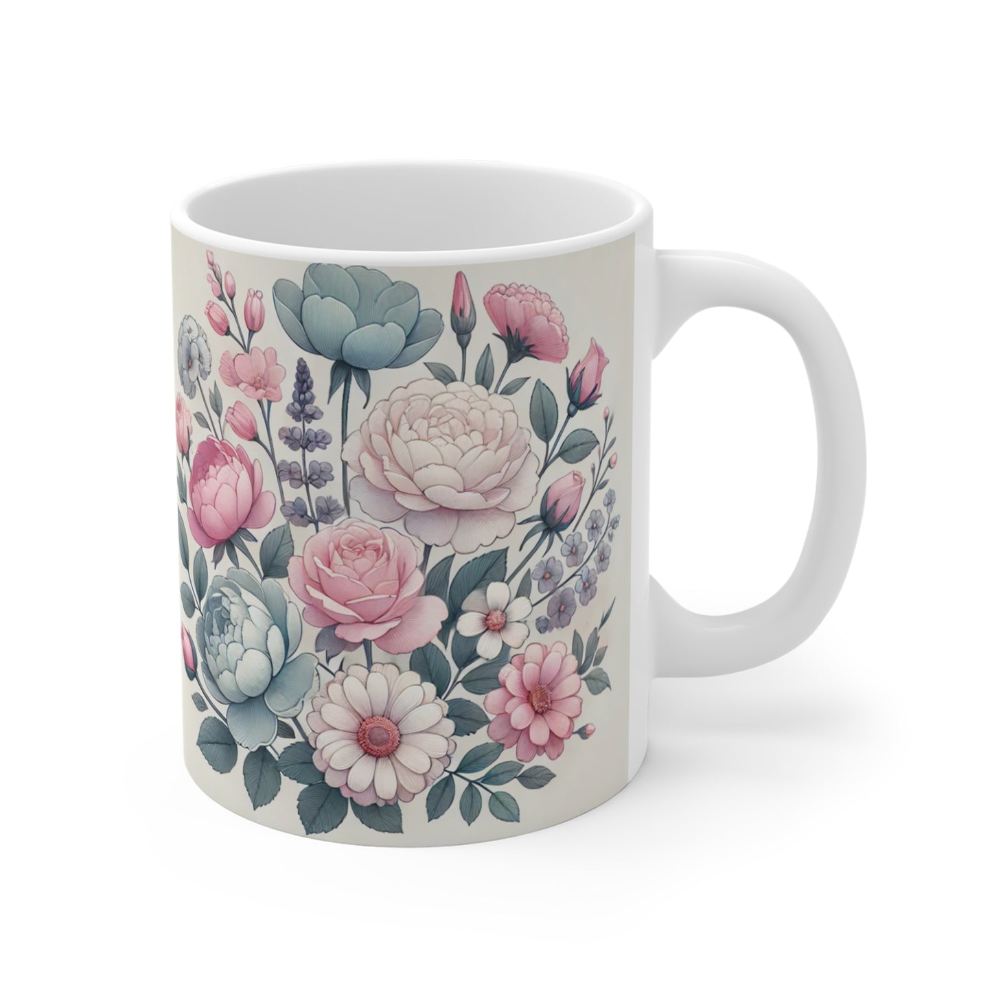 Elegant Floral Ceramic Mug - Perfect for Coffee, Tea & Gifting