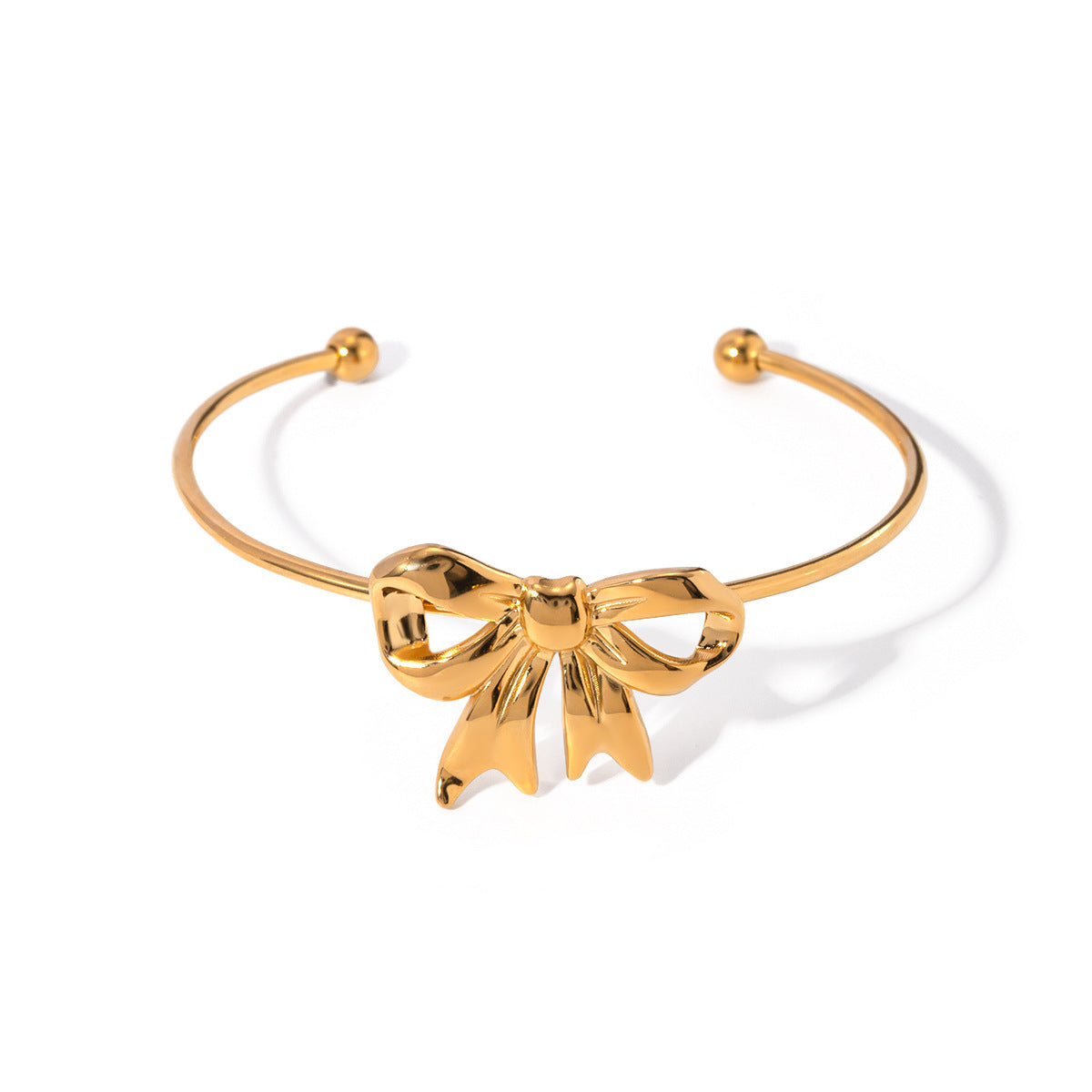 European And American INS Style Popular Personalized All-Match 18K Gold Stainless Steel Bow Bracelet